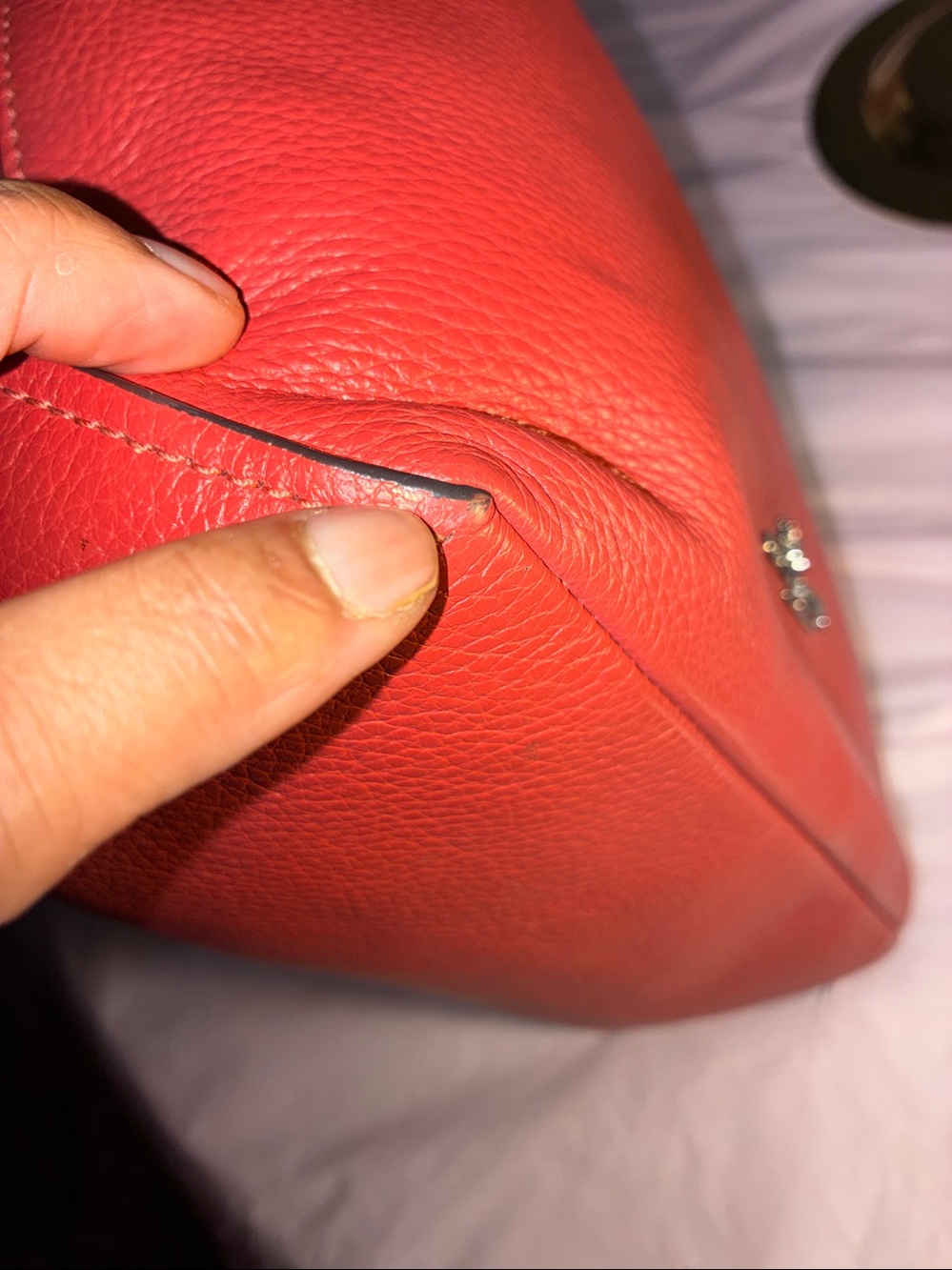 Coach Coach Abby Duffle in a salmon pink color pebbled leather bag! - Picture 4 of 13